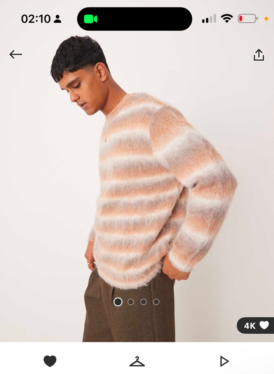 ASOS DESIGN oversized knitted fluffy jumper in neutral stripe

#LTKgrwm #LTKmens #LTKuk