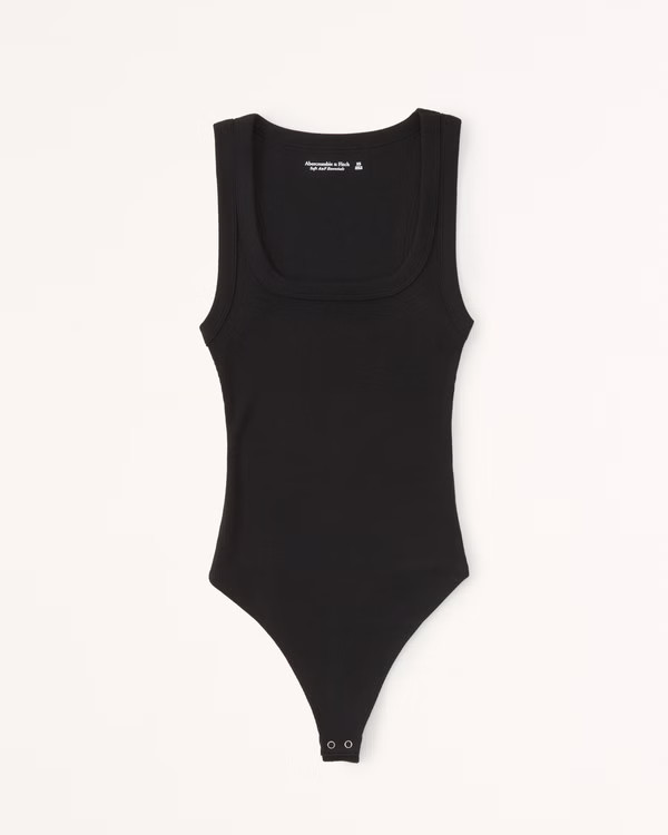 Essential Ribbed Squareneck Bodysuit | Abercrombie & Fitch (US)