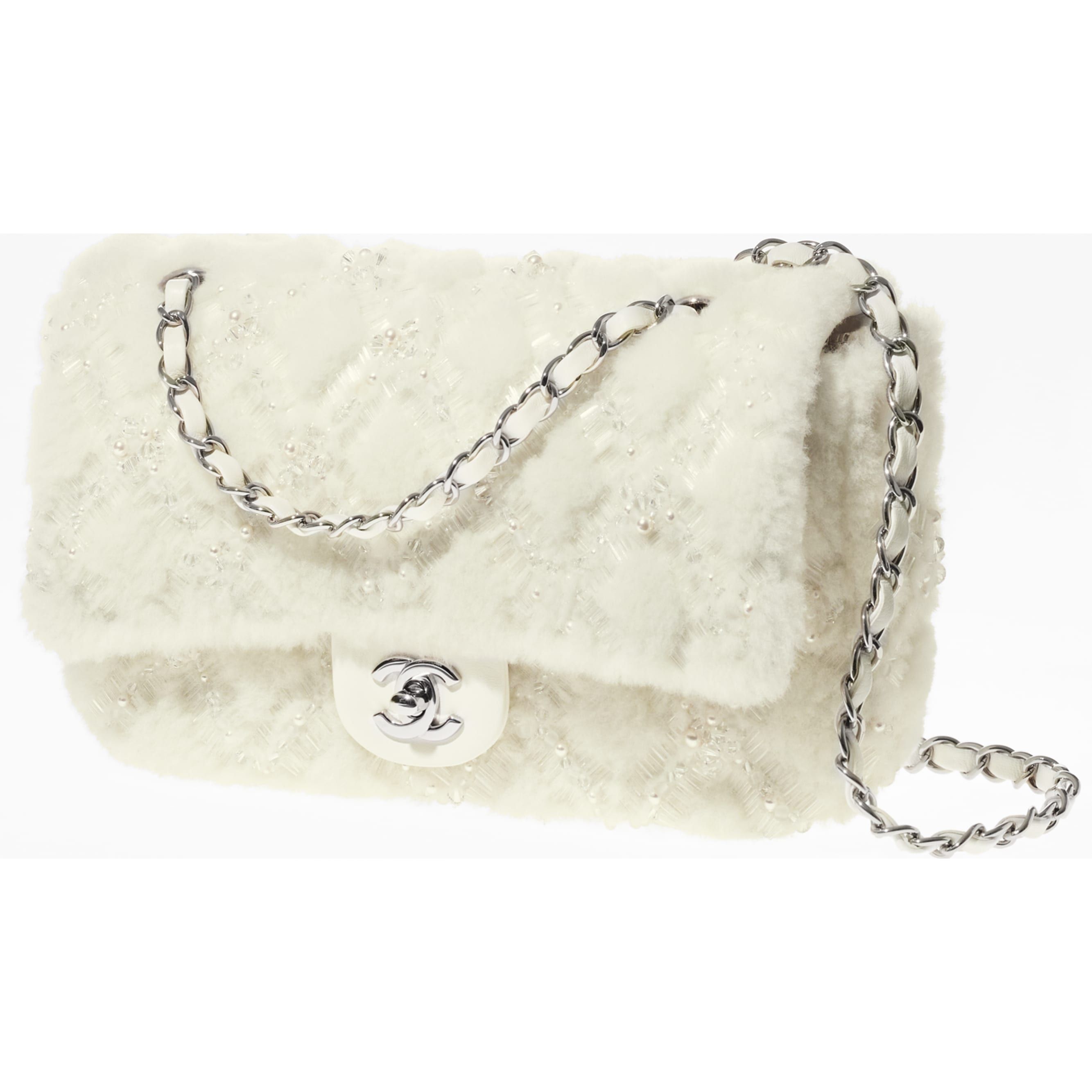 Embroidered Lambskin Shearling, Pearls & Silver-Tone Metal | Chanel, Inc. (US)