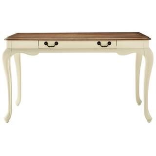 Home Decorators Collection Provence ivory writing Desk with Ash Brown Top 54 in.-MD-PV-006 - The ... | The Home Depot