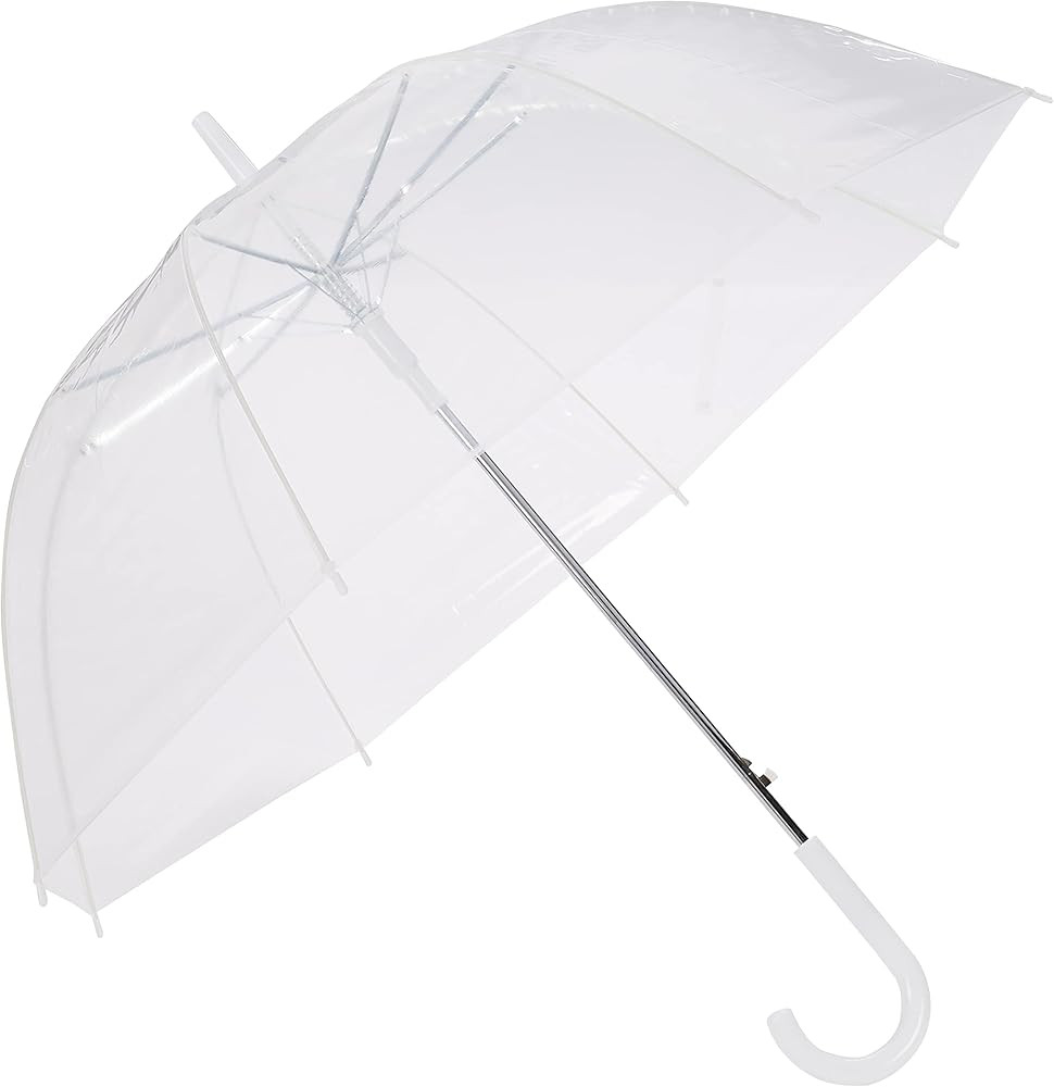 Amazon Basics Clear Round Umbrella for Rain, Bubble Umbrella for Wedding, With Wide Coverage (35"... | Amazon (US)