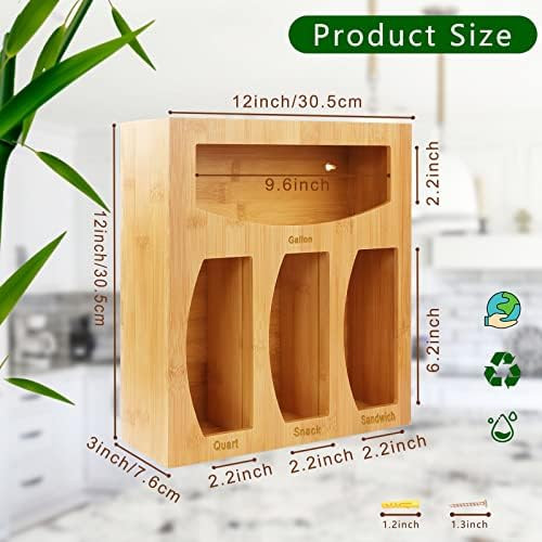 Bamboo Bag Storage Organizer for Kitchen Drawer, Suitable for Gallon, Quart, Sandwich & Snack Variet | Amazon (CA)