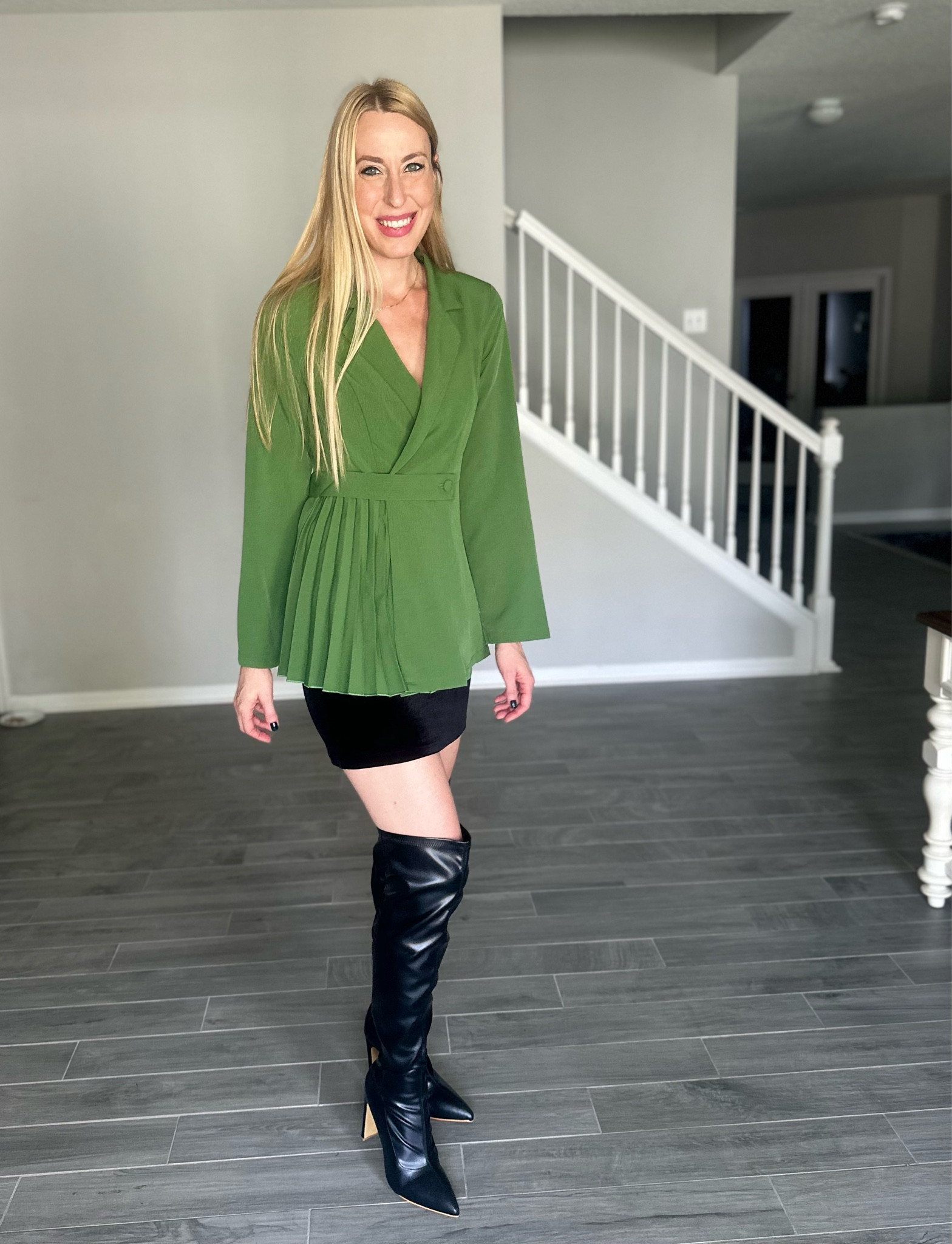 A cute professional wear outfit. I love the style of this top and I paired it with the velvet skirt in the suit set 
Size small in both
Boots are my regular size 9 - and fit perfect 

#LTKworkwear #LTKfindsunder50 #LTKshoecrush