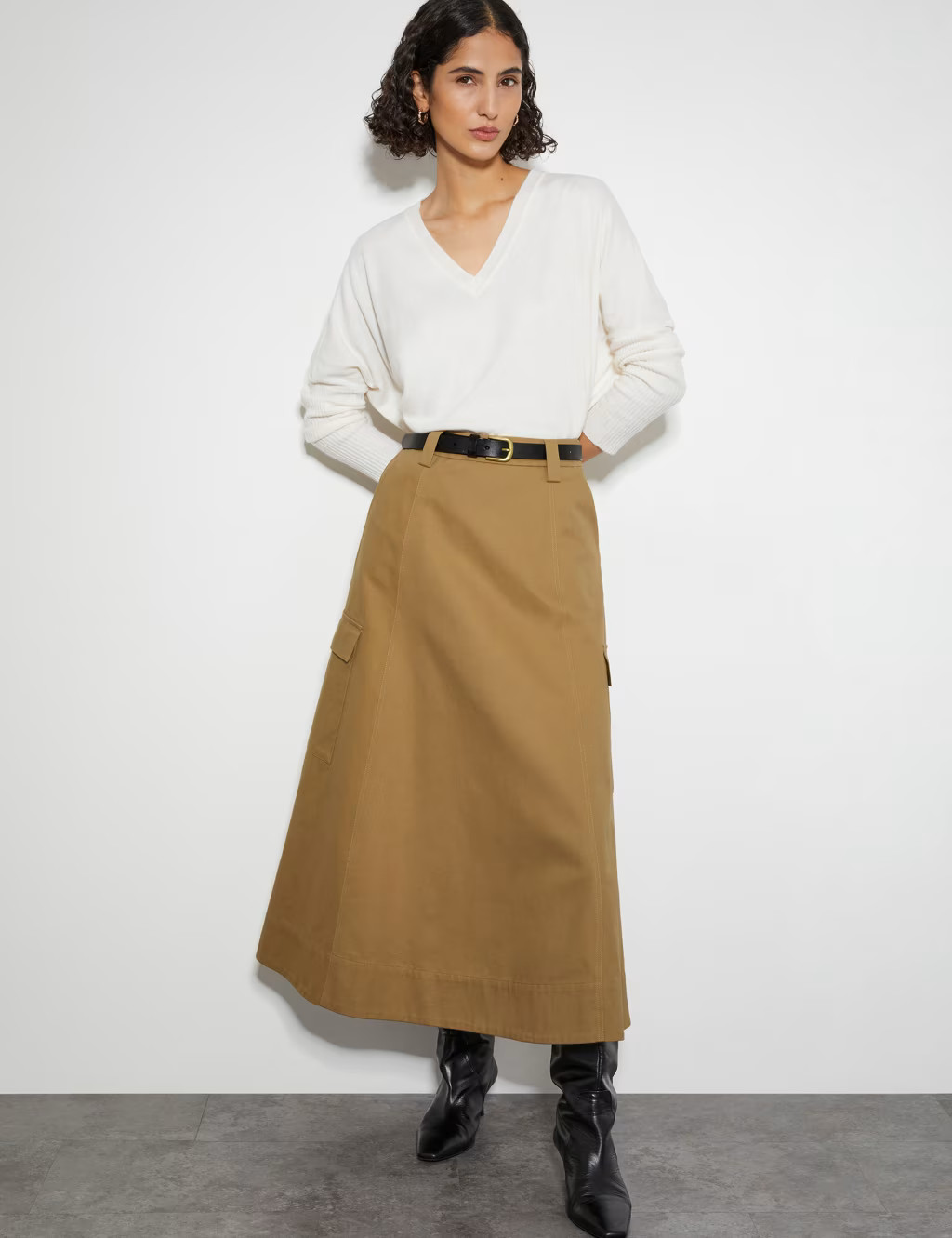 Pure Cotton Midi Utility Skirt | Marks & Spencer (UK)