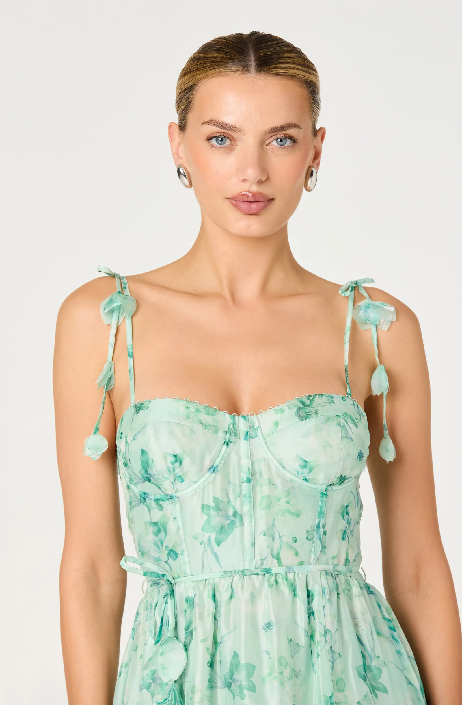 Halcyon Floral 3D Flower Appliqué Midi Dress | ASTR The Label (US)