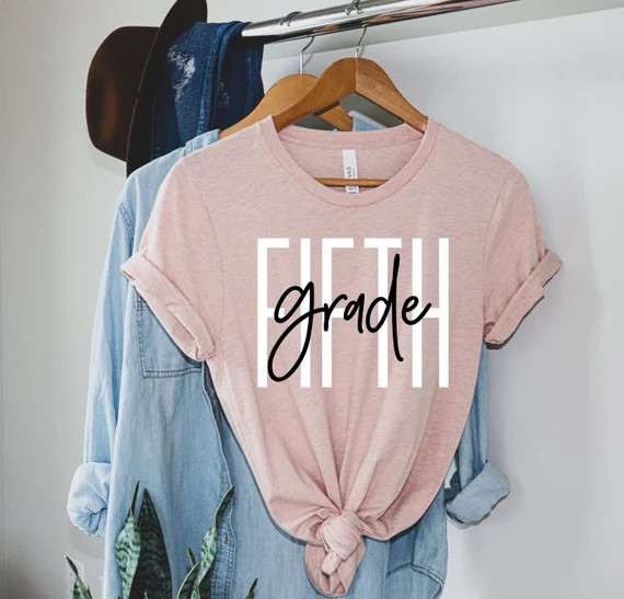 Fifth grade teacher shirt 5th grade teacher cute teacher tee 2021 grade level shirt fifth grade t... | Etsy (US)