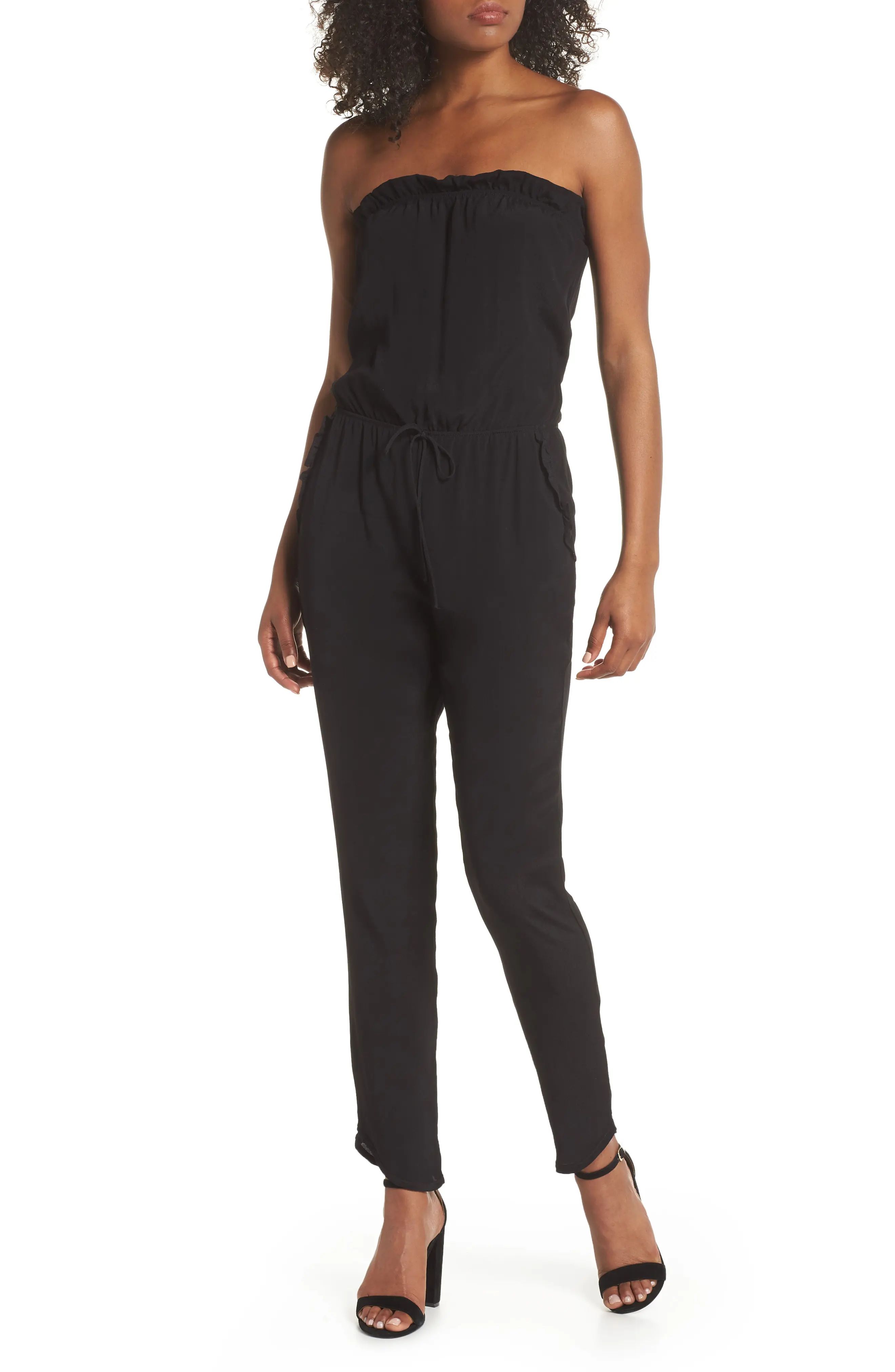 Women's Fraiche By J Strapless Jumpsuit, Size Small - Black | Nordstrom