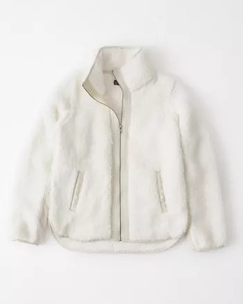 Full-Zip Sherpa Fleece Jacket | Abercrombie & Fitch US & UK