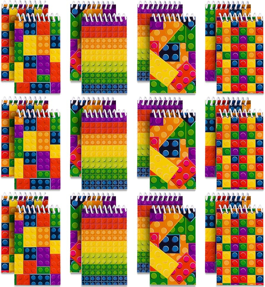 Mini Building Block Notebooks (Bulk of 32) Spiral Notepads In Assorted Brick Styles, Mini Noteboo... | Amazon (US)