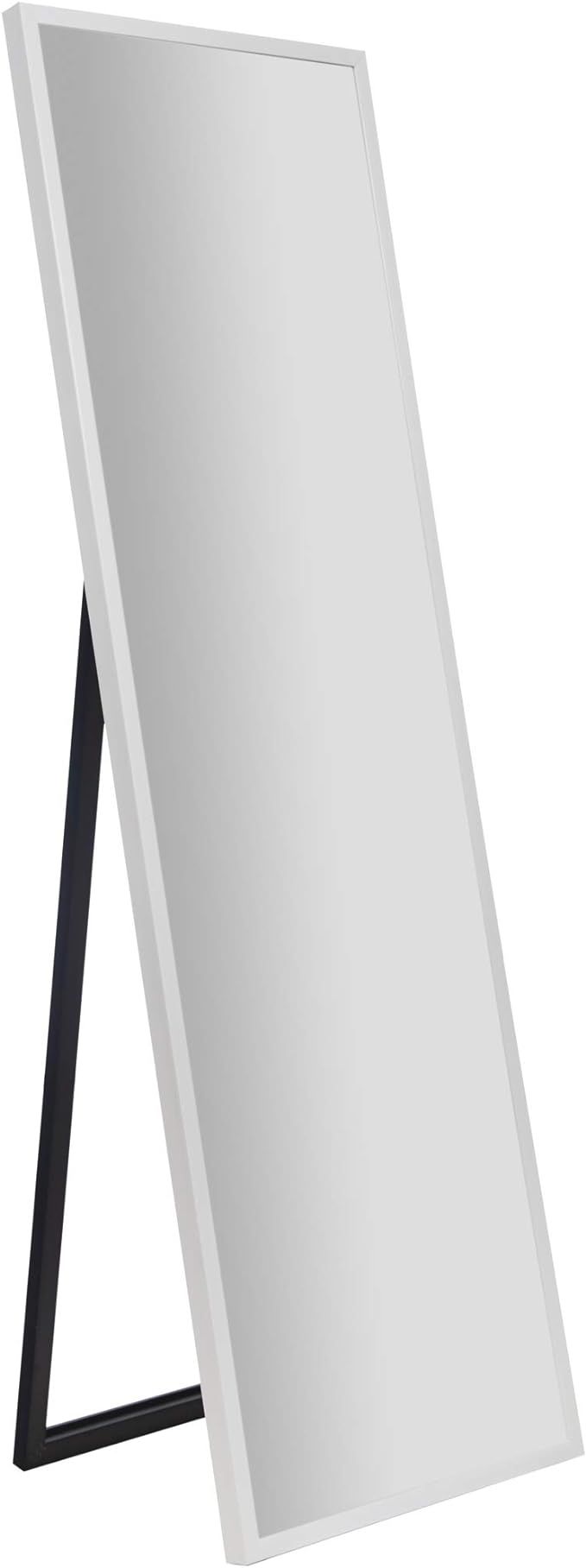 Gallery Solutions Framed Floor Free Standing Easel Full Length Mirror, 16" x 57", White | Amazon (US)