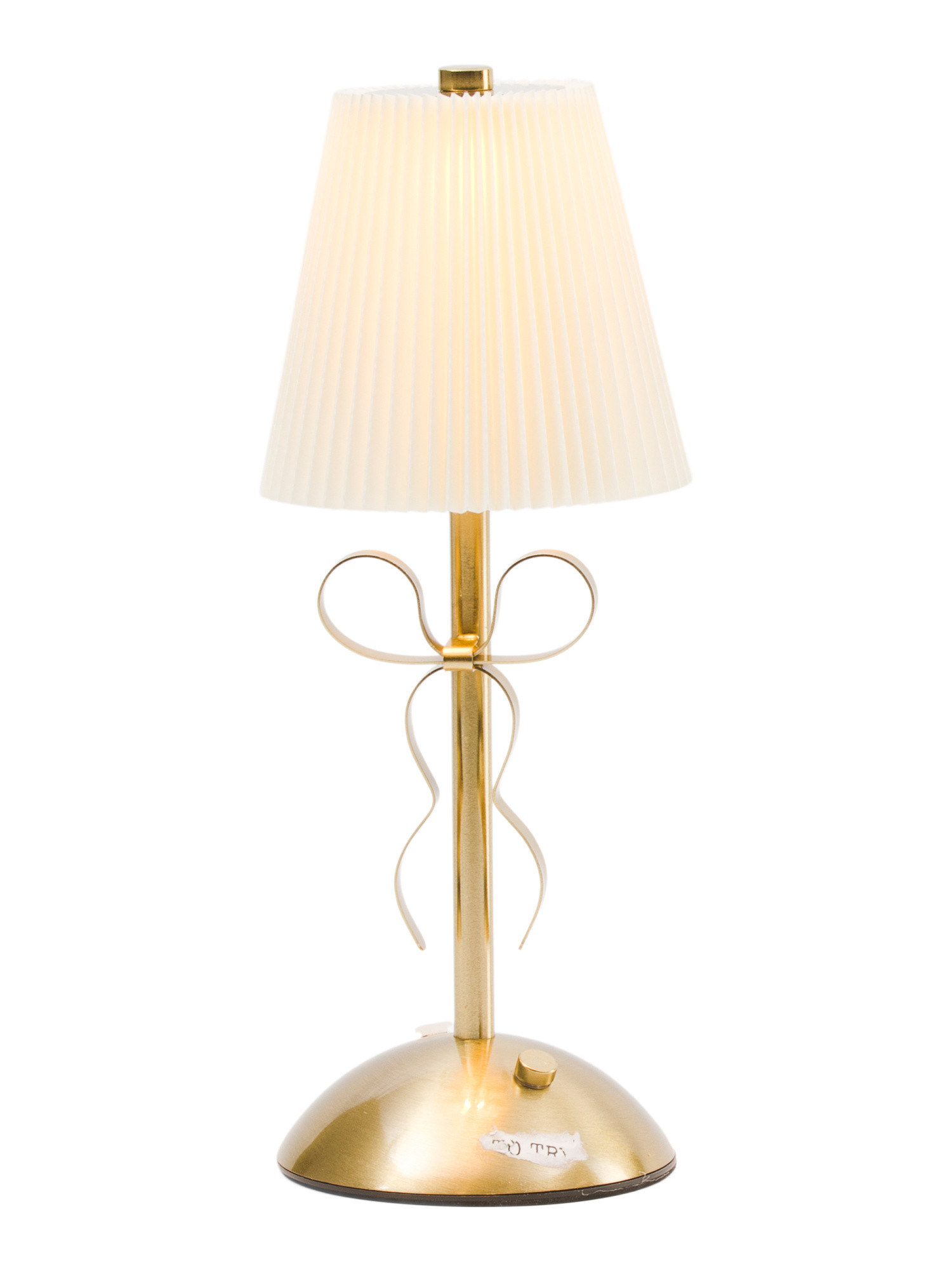 12in Pleated Shade Bow Accented Rechargeable Touch Lamp | TJ Maxx