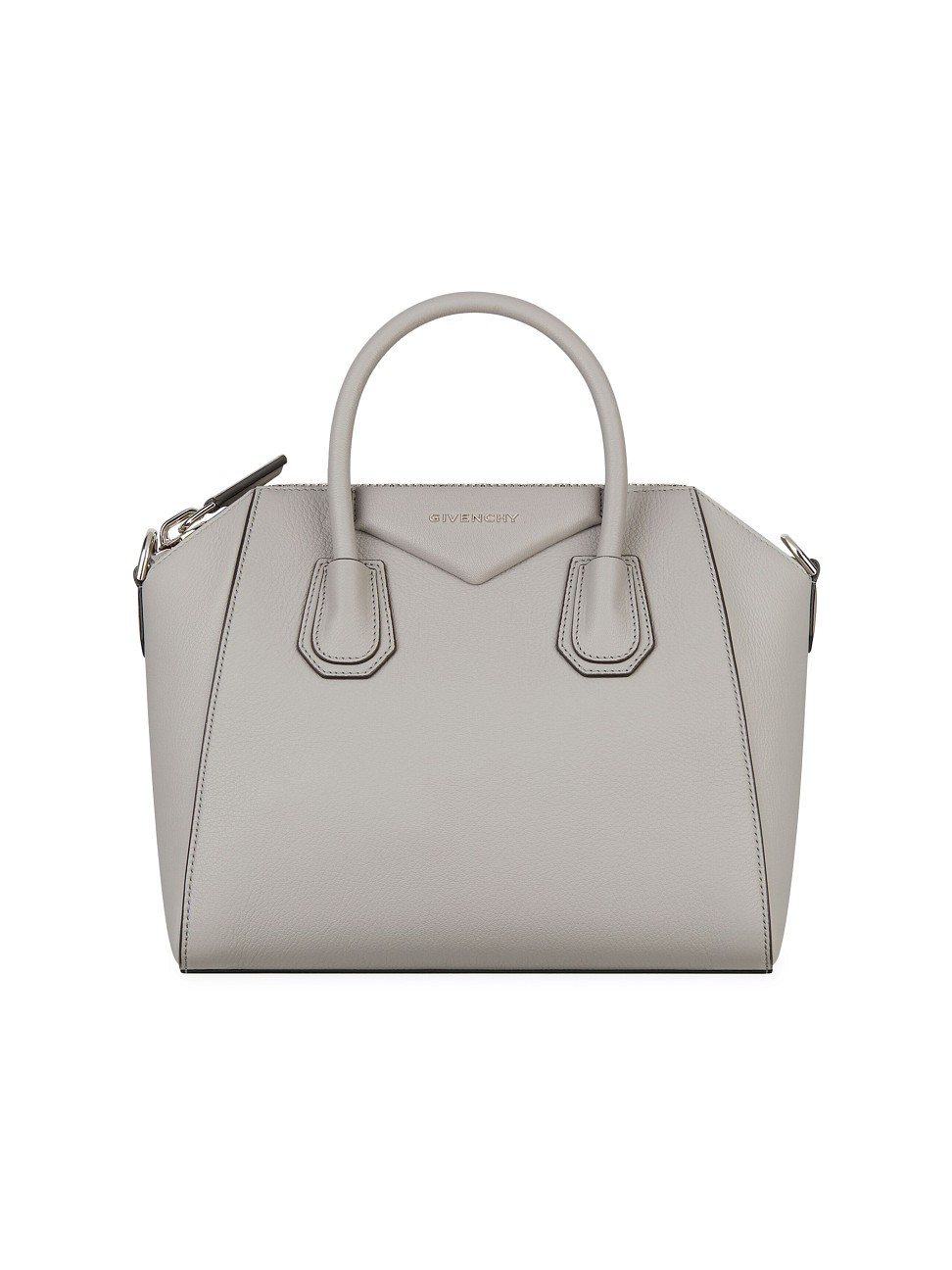 Women's Small Antigona Bag In Grained Leather - Pearl Grey | Saks Fifth Avenue