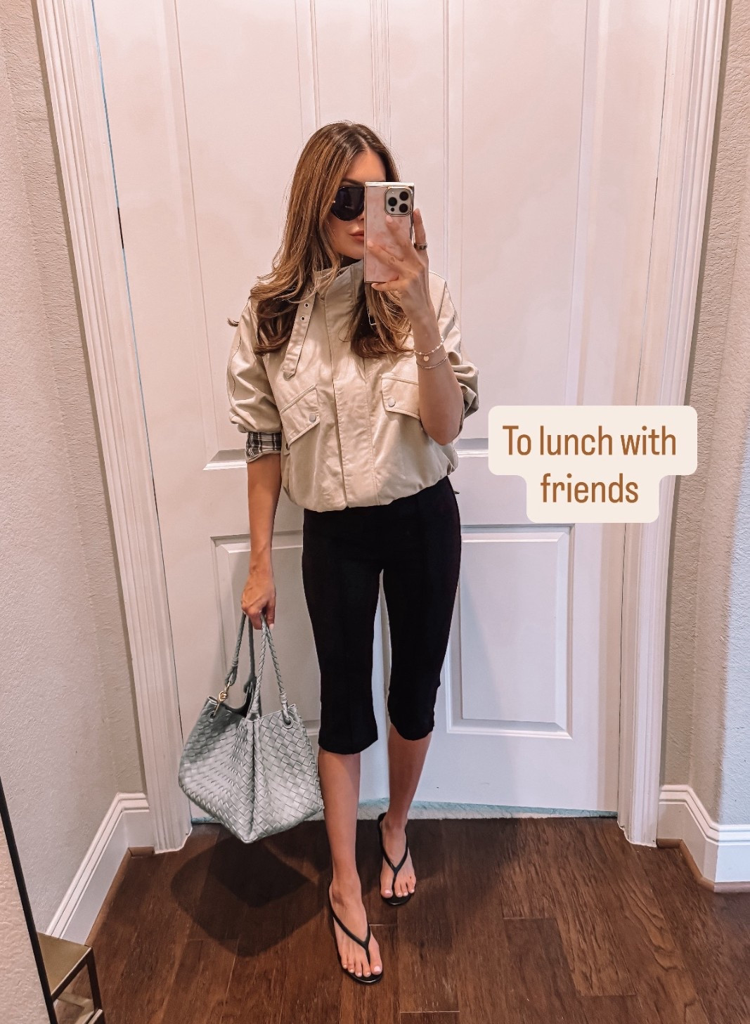 Size small in jacket. Linked similar capris 
