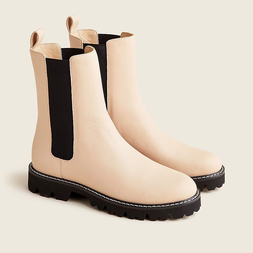 Lug-sole high-shaft Chelsea boots in leather | J.Crew US