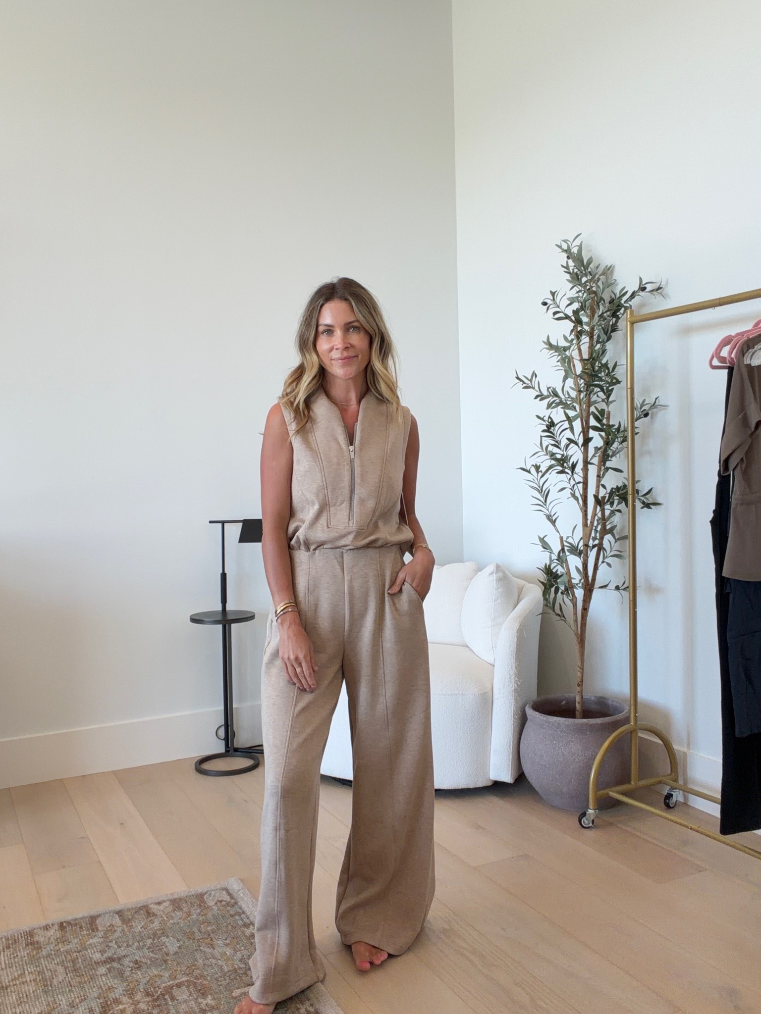 Last day of the LTK Spanx sale! 20% off sitewide. Just click my link and copy the promo code! Sharing my recent order! Size XS in jumpsuits regular length. Size small in pants and jacket.

Same jumpsuit as the blue one, but a different color and a size up (size small) in petite. 

#LTKSpringSale #LTKPetite #LTKSaleAlert