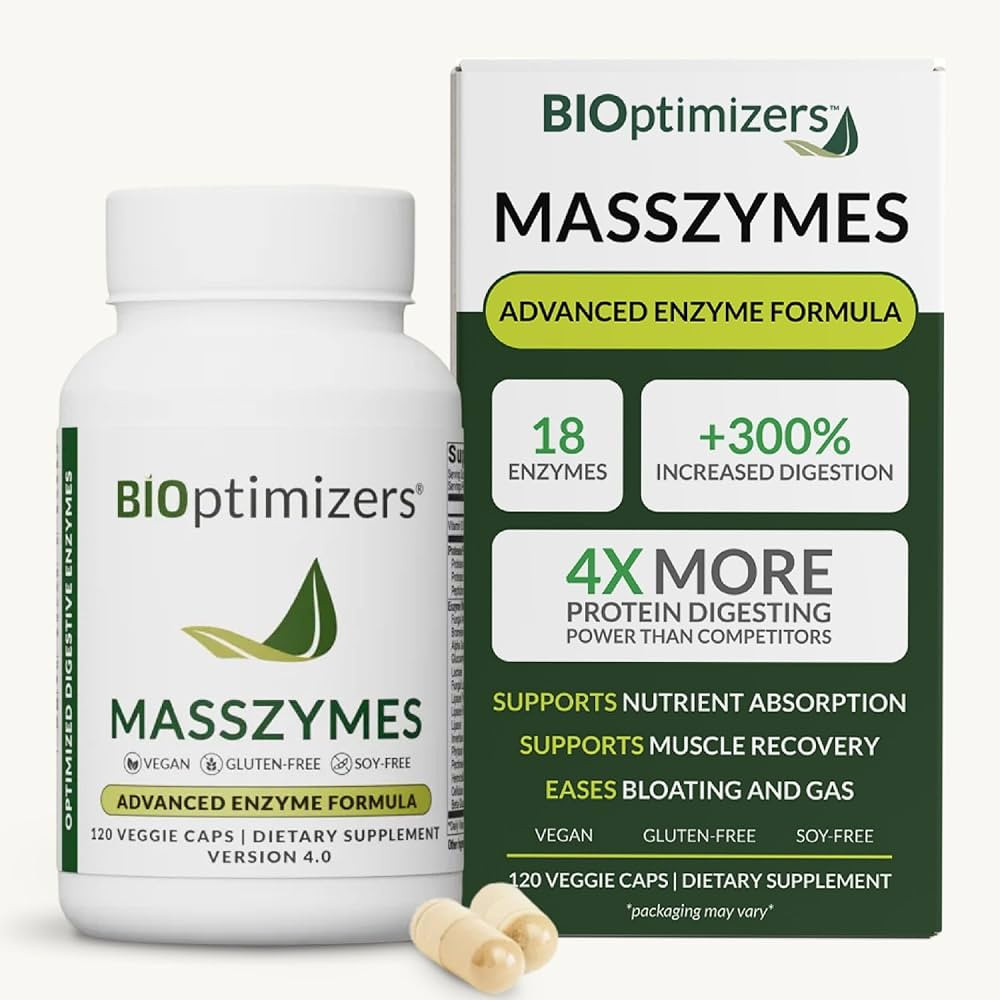 BIOptimizers MassZymes - Complete Digestive Enzymes Supplement for Gut Health - Bloating Relief f... | Amazon (US)