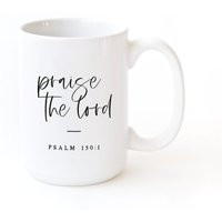 Praise The Lord Porcelain Ceramic Coffee Mug, Scripture Cup, Christian Faith Bible Verse Gift, Motivational | Etsy (US)