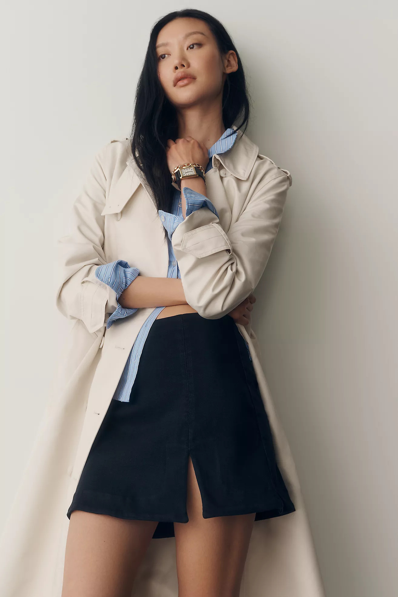 Maeve Front-Slit Mini Skirt | Anthropologie (US)
