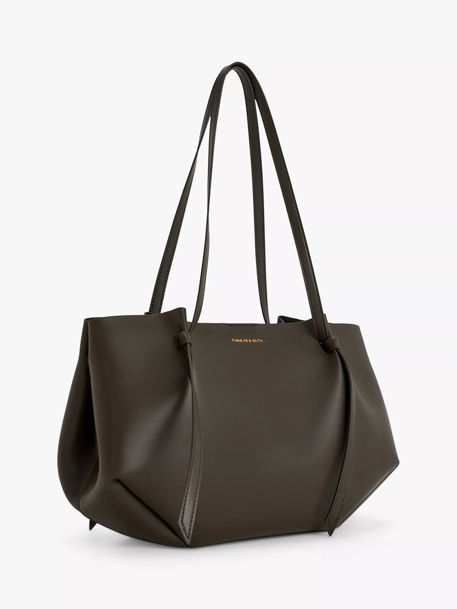 CHARLES & KEITHCalla Faux Leather Tote Bag, Dark Moss | John Lewis (UK)