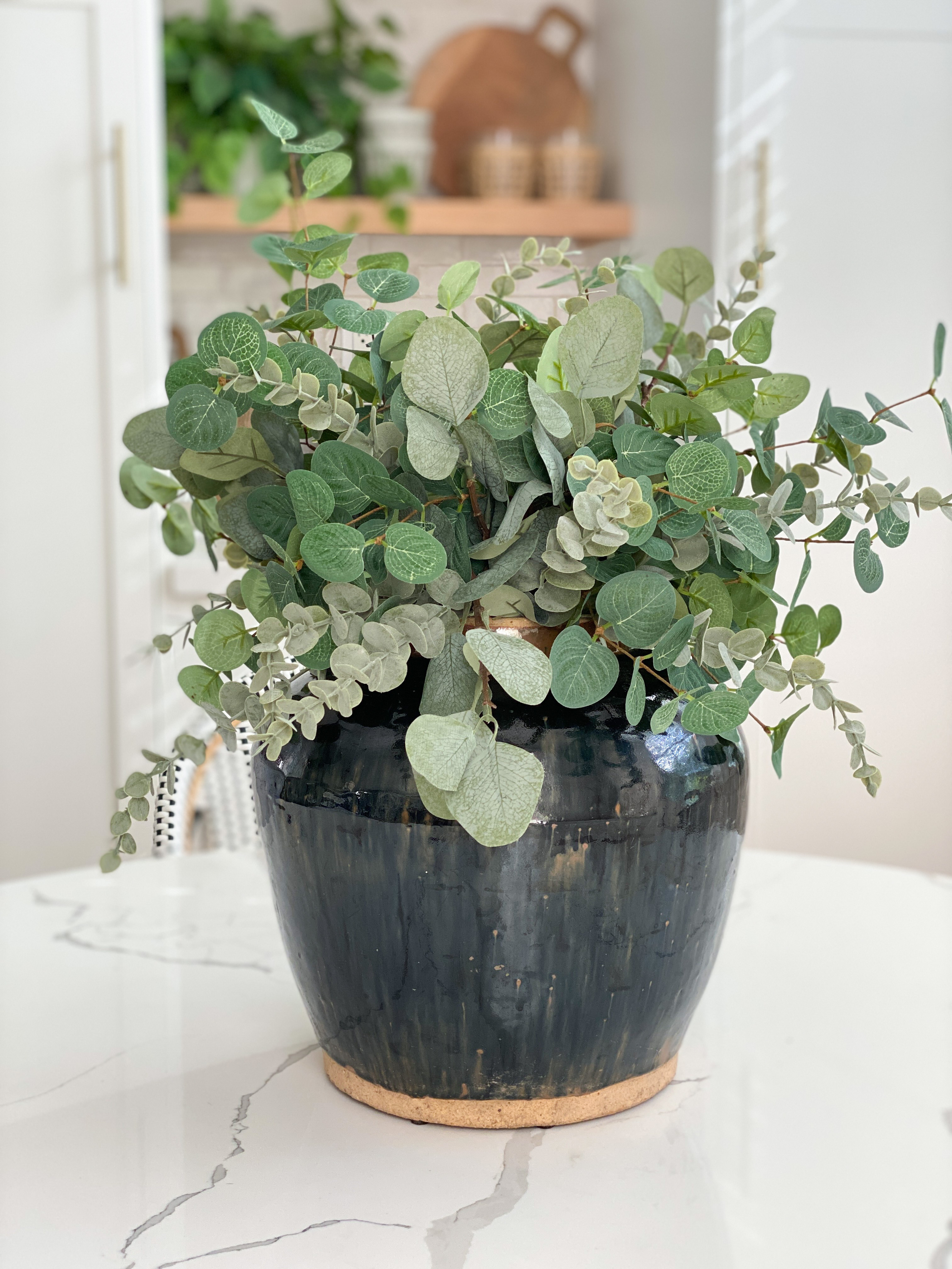 DIY this beautiful eucalyptus arrangement. It is SO easy! The secret is mixing three types of leaves to make it look more realistic. 

DIY | Plants | Arrangement | Craft | Home Decor | Home Design | Interior Design 

 

 #LTKSeasonal #LTKHome #LTKSaleAlert