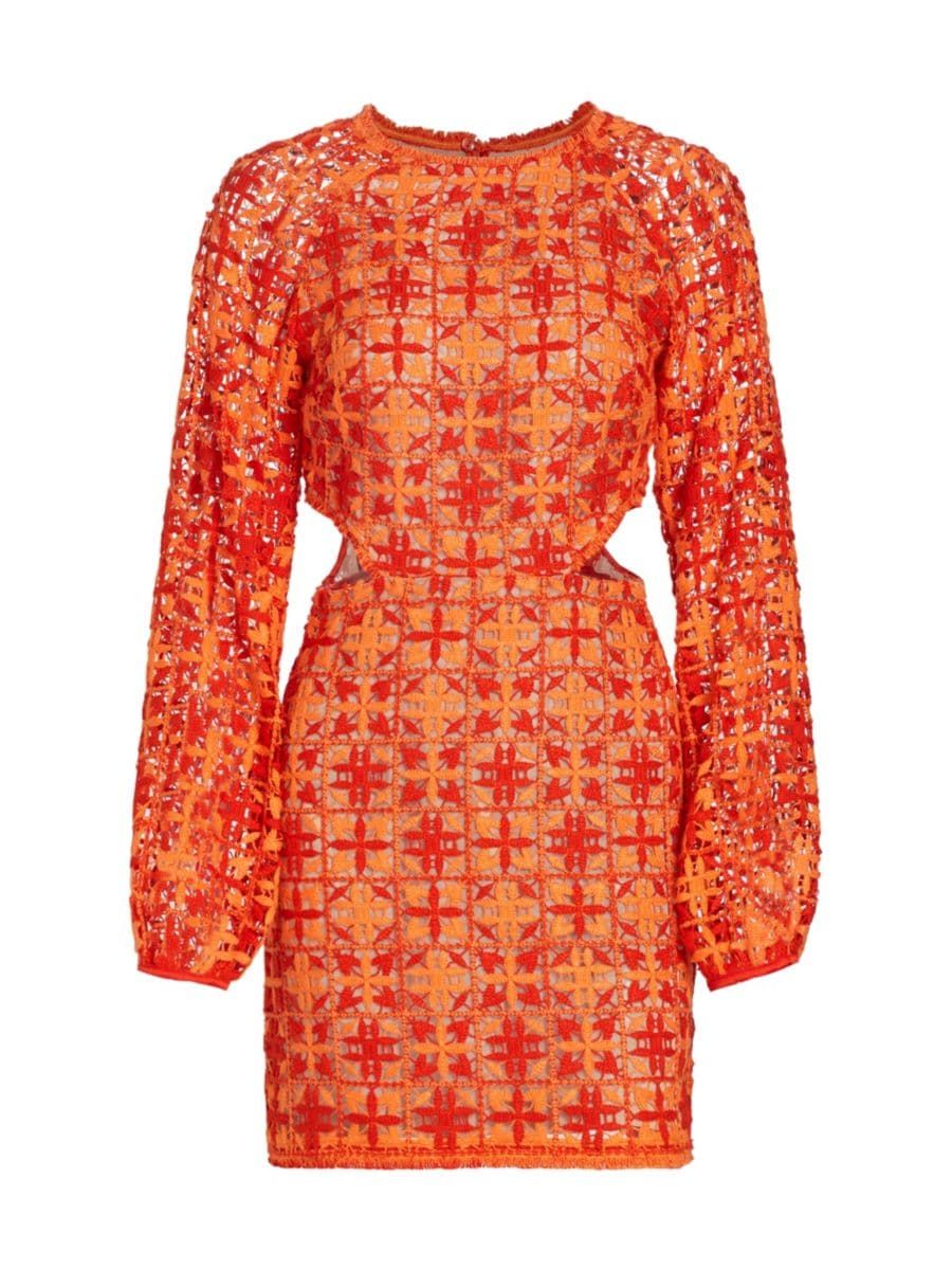 Janis Crocheted Cotton-Blend Dress | Saks Fifth Avenue
