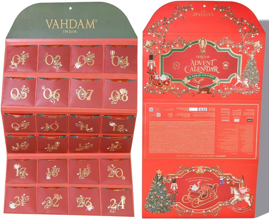 VAHDAM Advent Calendar 2023 - Limited Edition Folding Gift Set - 24 Unique Loose Leaf Teas - Holi... | Amazon (US)
