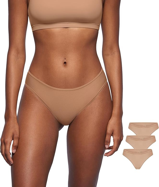 Magneticfit Cheeky Underwear for Women Bikini Stretchy High Cut Panties Sexy Tagless Briefs 3 Pac... | Amazon (US)