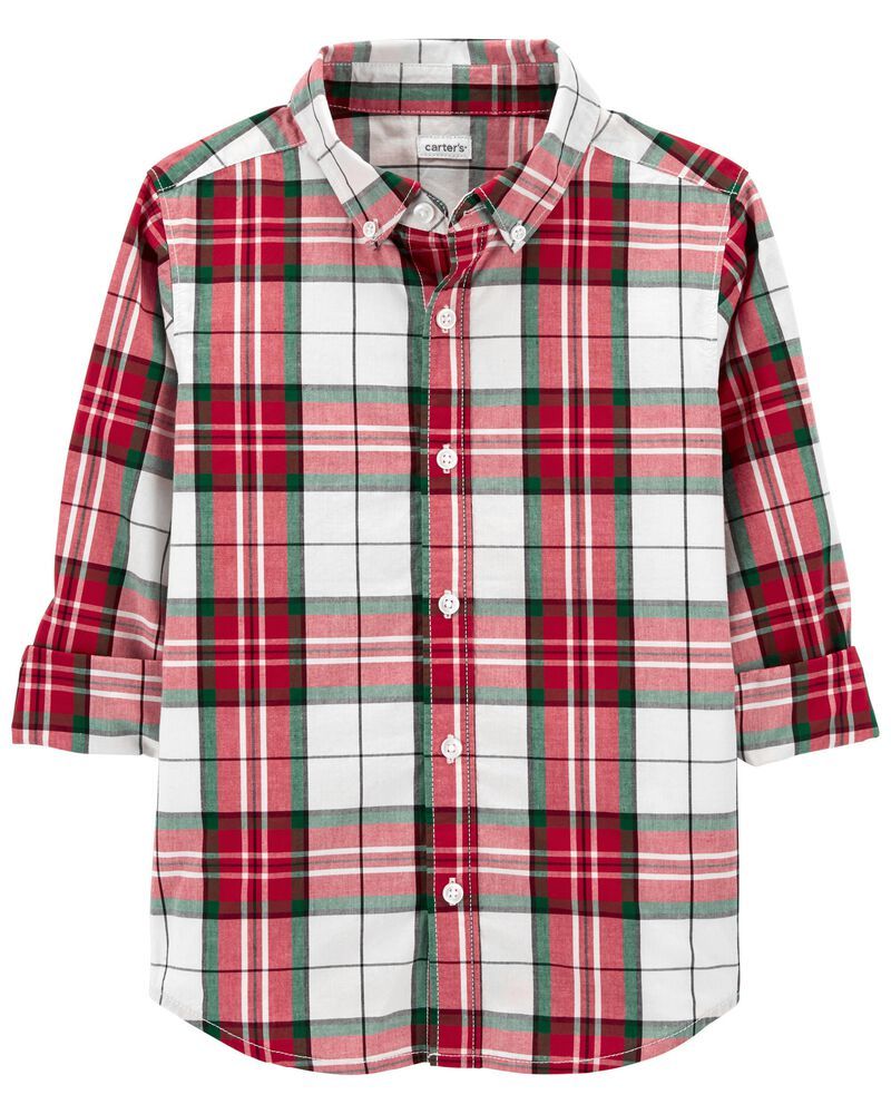 Plaid Twill Button-Front Shirt | Carter's
