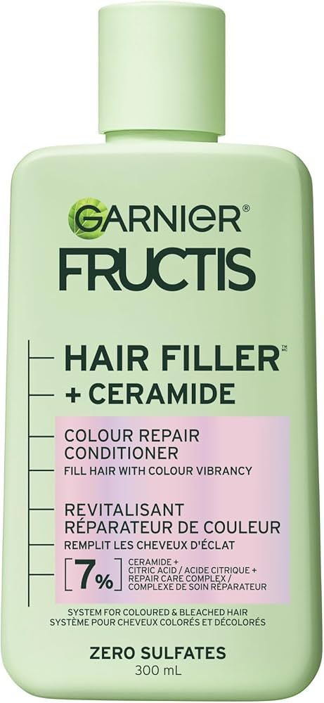 Amazon.com : Garnier Fructis Hair Filler Color Repair Conditioner with Ceramide, Smoothing & Sulf... | Amazon (US)