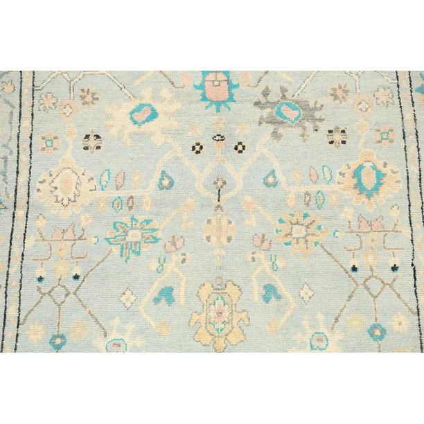 Light Blue Geometric Authentic Oushak Oriental Area Rug Wool Hand-knotted 5x7 | Walmart (US)