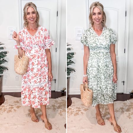 Wedding guest dress. Floral dress. Dress with sleeves. Summer dress. Fits true to size and I’m wearing a small. 

#LTKunder50 #LTKSeasonal #LTKstyletip