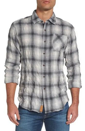 Men's Nifty Genius Truman Plaid Sport Shirt, Size Small - Grey | Nordstrom