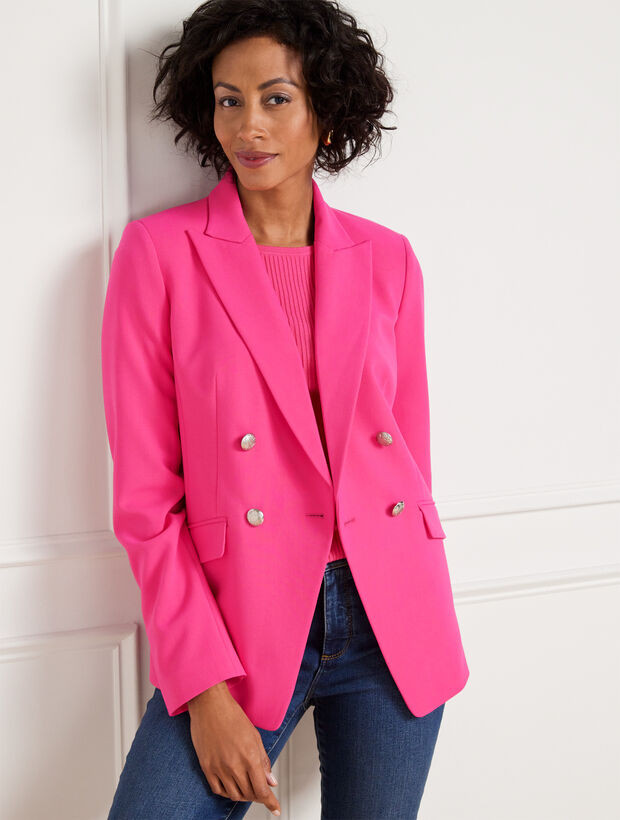 Tailored Stretch Double Breasted Blazer | Talbots