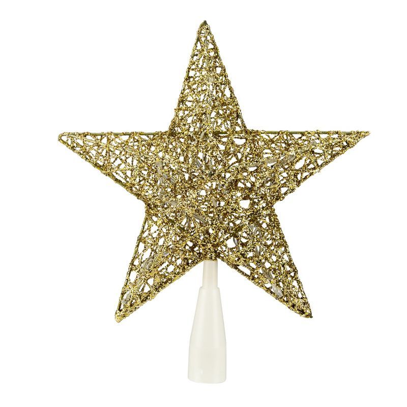 Northlight 10" LED Lighted Gold Glittered Star Christmas Tree Topper, Warm White Lights | Target