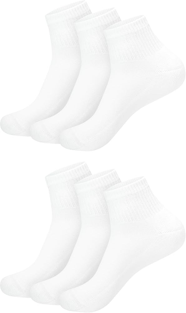 Hanes Ultimate womens 6-pack Ankle athletic socks, White, Shoe Size 5-9 US | Amazon (US)