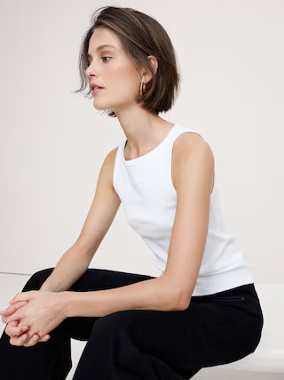 Cotton TankCotton Tank$45.00Image of 5 stars, 4.8 are filled, 5 Ratings 5 RatingsColorWhiteSizeSi... | Banana Republic (US)