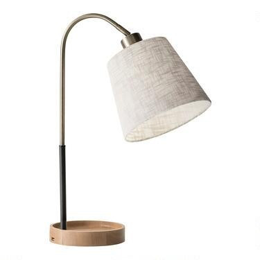Wood and Metal Granada Task Lamp with USB Port | World Market