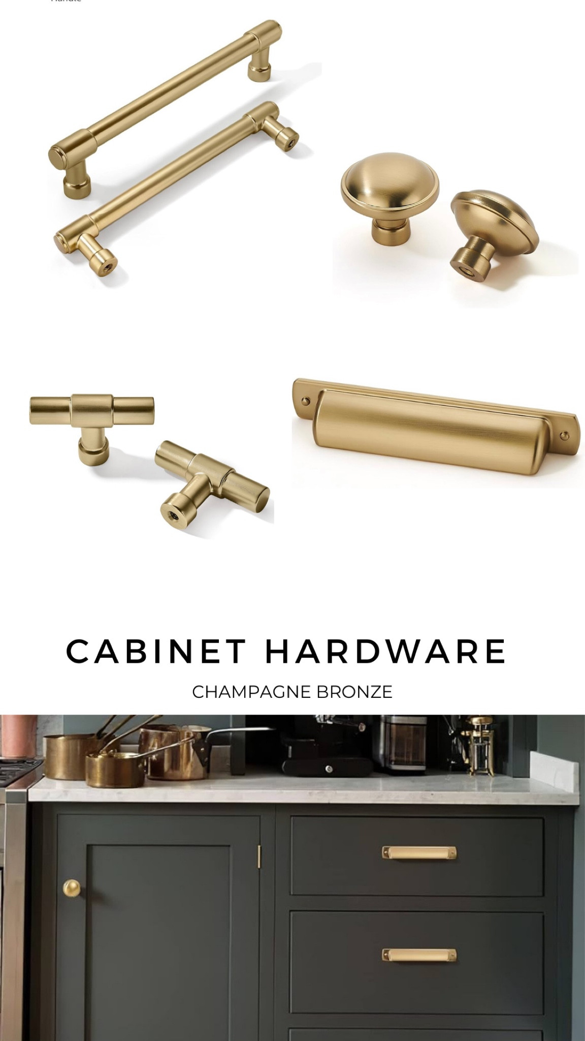 Champagne bronze cabinet hardware 

#LTKhome #LTKU #LTKSeasonal