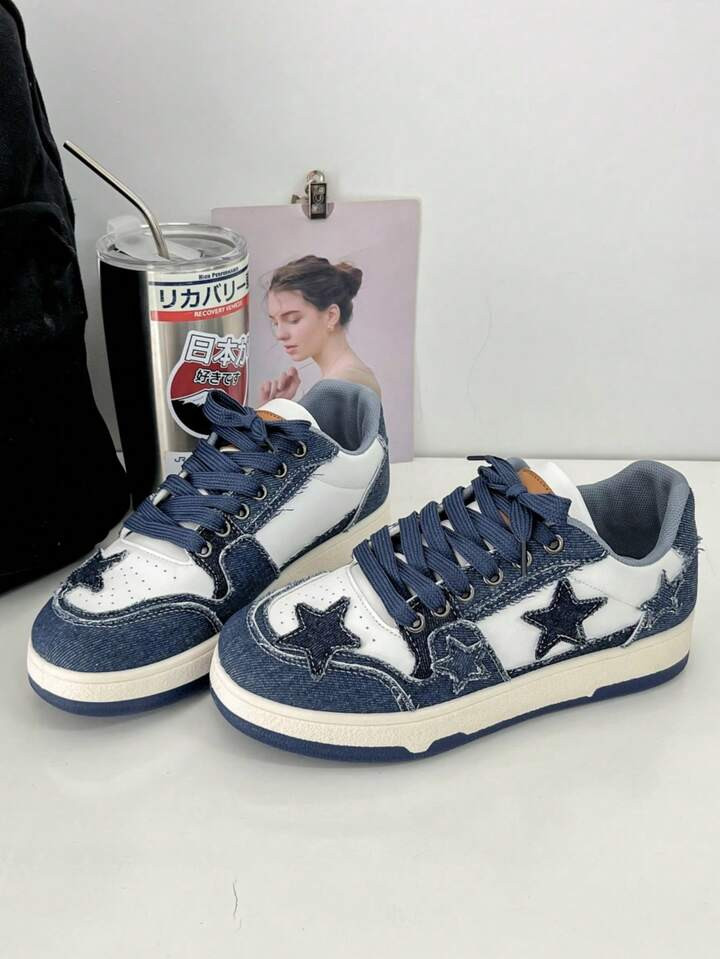 New Fashionable Casual Star Pattern Skateboard Shoes, Suitable For Teenagers, Sports Shoes (Shoes Run Small, Recommend Ordering One Size Up) | SHEIN