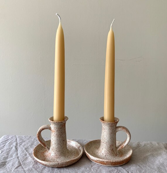 Handmade wheel thrown ceramic candlestick holders | Etsy | Etsy (US)
