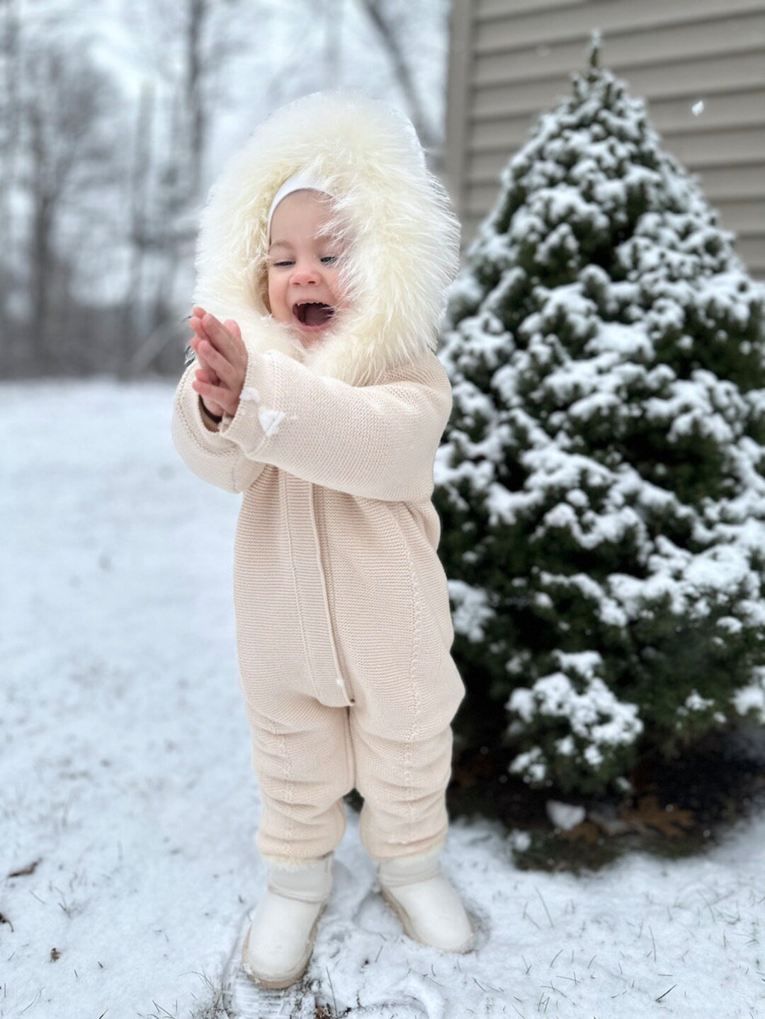 Multilayer a Warm Sustainably Insulated Baby and Toddler Knit Jumpsuit; composition: ORGANIC cott... | Etsy (US)