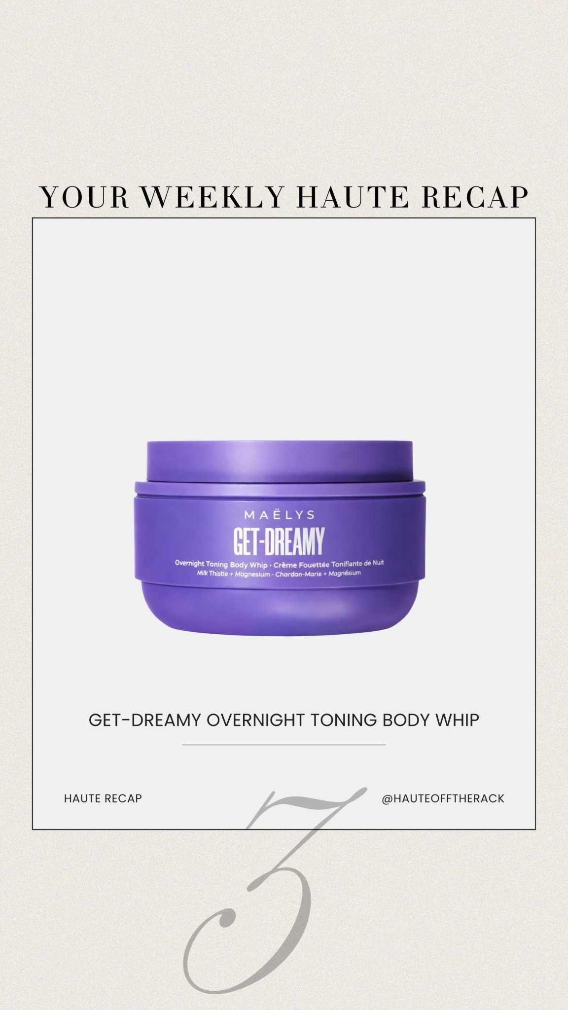 ICYMI sharing a recap from last week!
3. Get dreamy overnight toning body whip 

#beauty #maelys #bodywhip #viralbeauty #dailyfind #ultabeauty

#LTKBeauty
