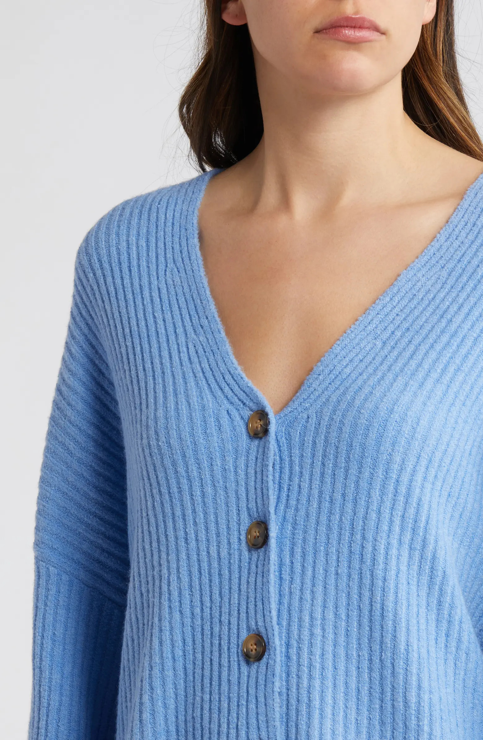 French Connection Babysoft Rib Button Front Long Sleeve Sweater Dress | Nordstrom | Nordstrom