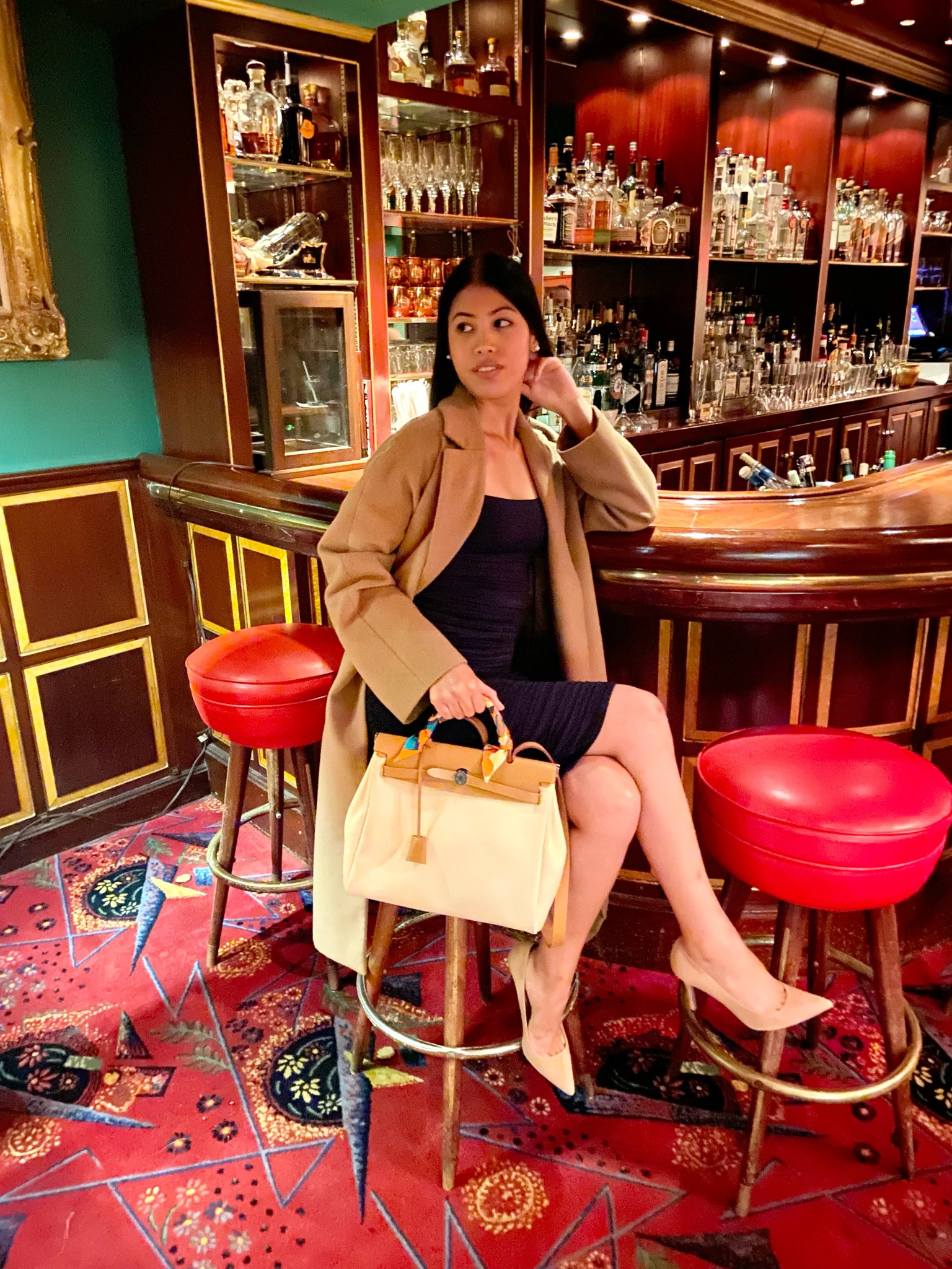 What I wore to a dinner party in NYC! Fall style tip: always wear a coat that has a longer yet similar hem length as the dress. Invest in a coat with high-quality material, it will last you years! I love tonal dressing because it’s easy to style. Generally I don’t wear more than 3 colors at a time — in this case, I chose beige and navy. I love playing with different textures to give my outfit dimension. A wool coat and suede pumps are a must for a warm fall outfit!

#falloutfit #fallstyle #falldress #fallfashion #eveningwear #dinnerparty #camelcoat #woolcoat #girlsnightout #timeless #classic #capsulewardrobe

#LTKstyletip #LTKSeasonal