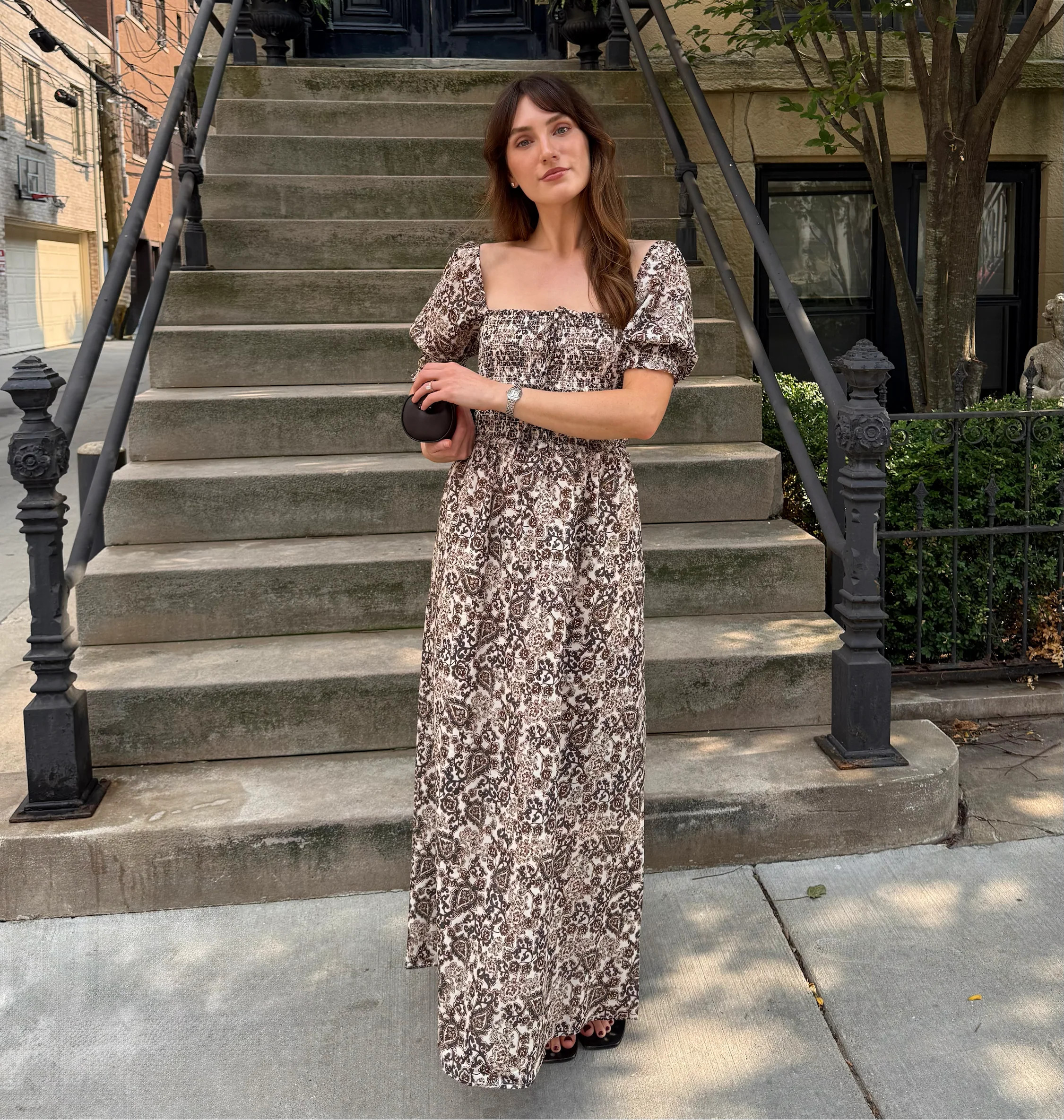 The Malene Nap Dress -  Chedworth Paisley Brown | Hill House Home US