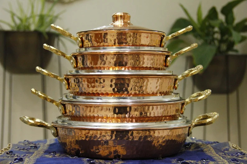 Copper Pan Set3 Pieces5 Pieces Stew Pot Copper Skillet - Etsy | Etsy (US)