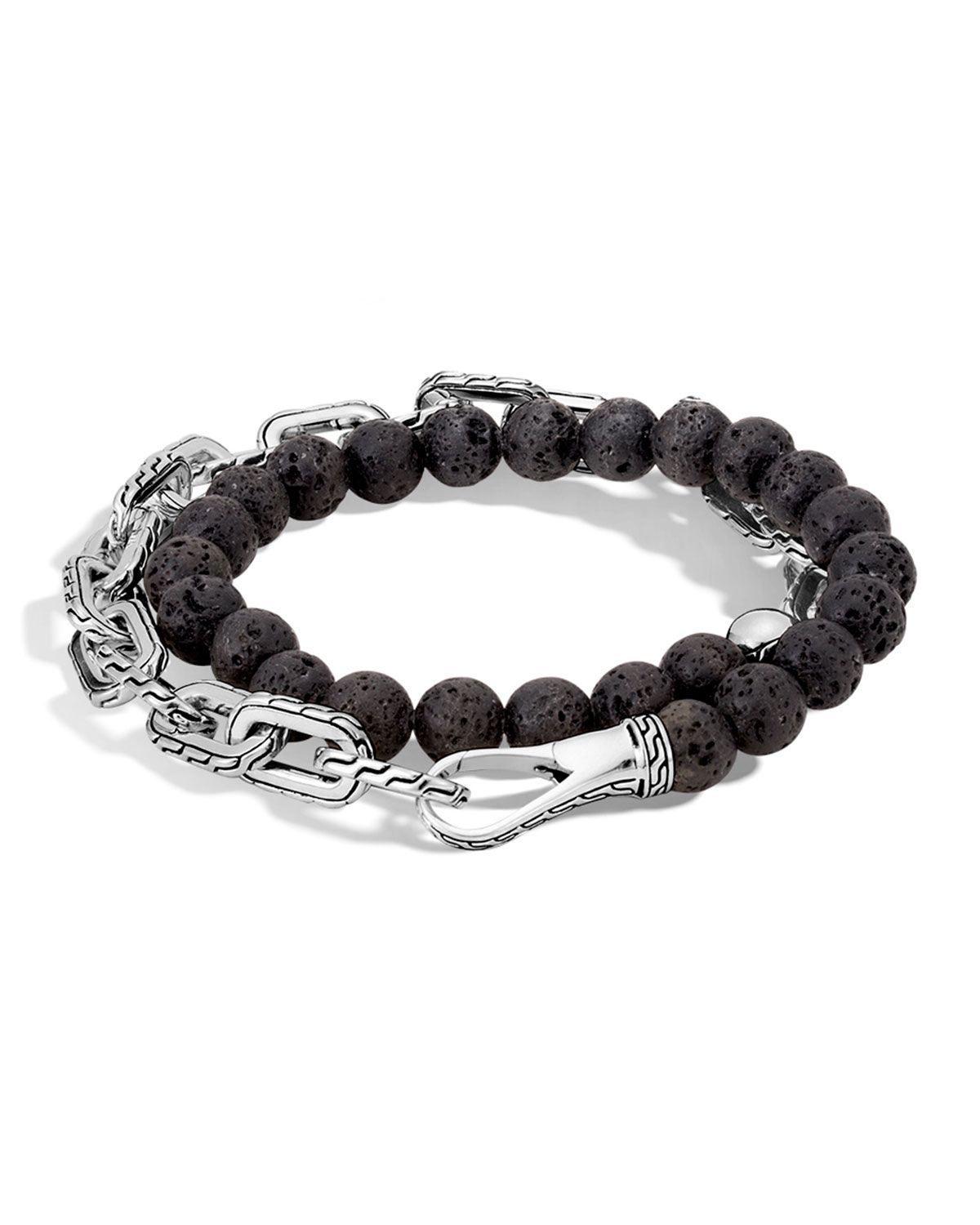 Men's Batu Double-Wrap Bead Bracelet, Black | Neiman Marcus