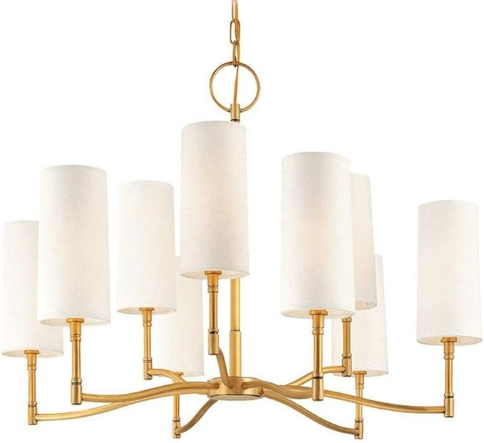 Hudson Valley Lighting 369-AGB Dillion - Nine Light Chandelier, Aged Brass Finish with Off-White ... | Amazon (US)