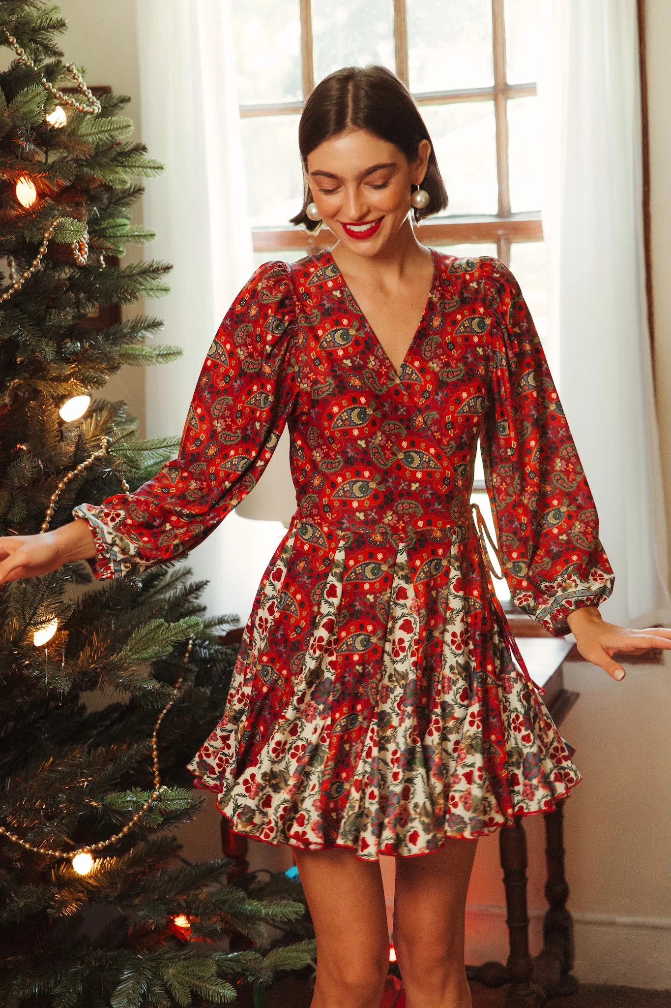 The Sterling Stretch Dress - Nordic Paisley Multi | Smith and Quinn