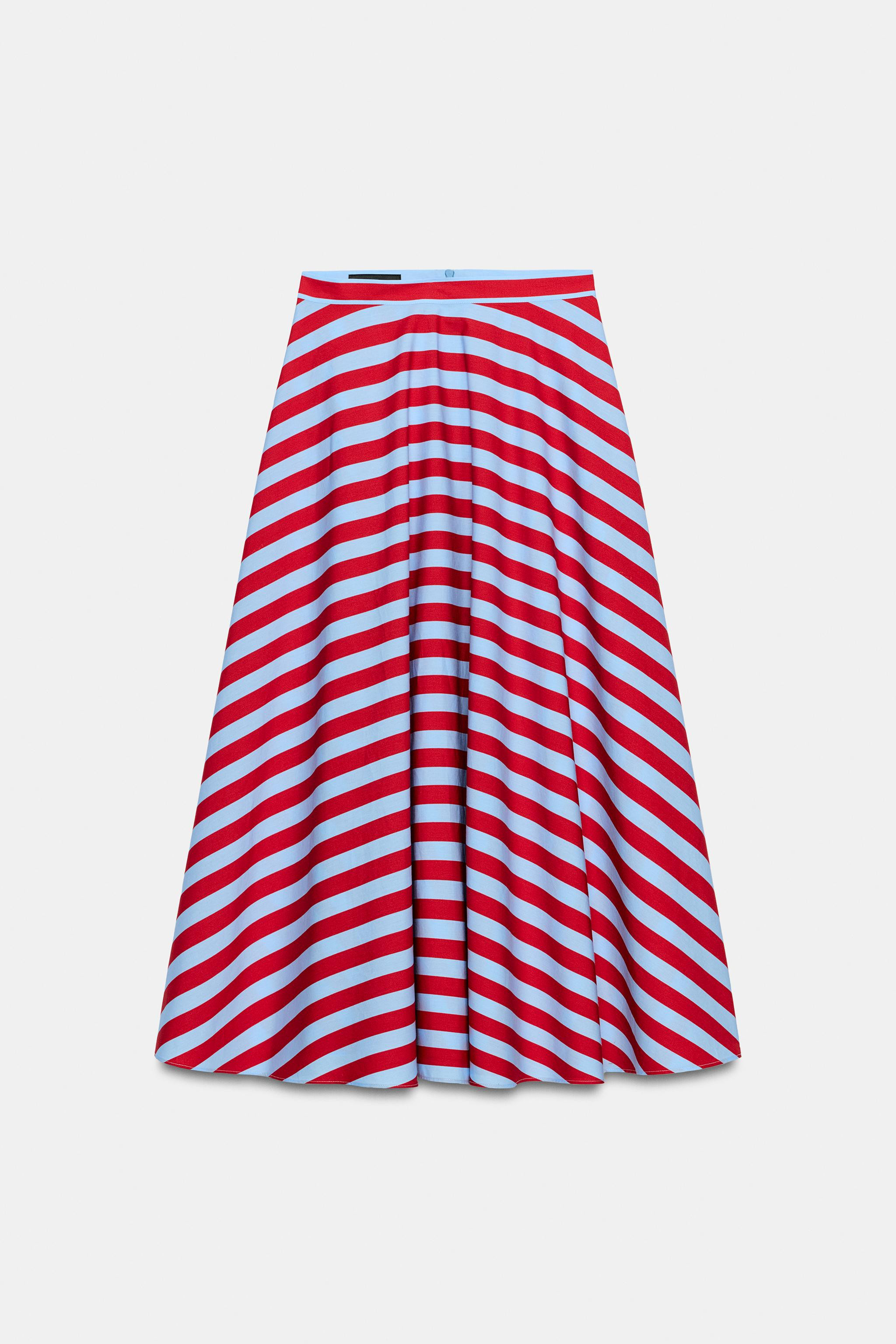 STRIPED CAPE MIDI SKIRT | Zara Canada